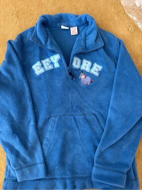 Disney Kids Blue Eeyore Fleece Quarter-Zip Pullover